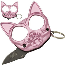 Load image into Gallery viewer, Kitty Knuckle &amp; Knife Keychain
